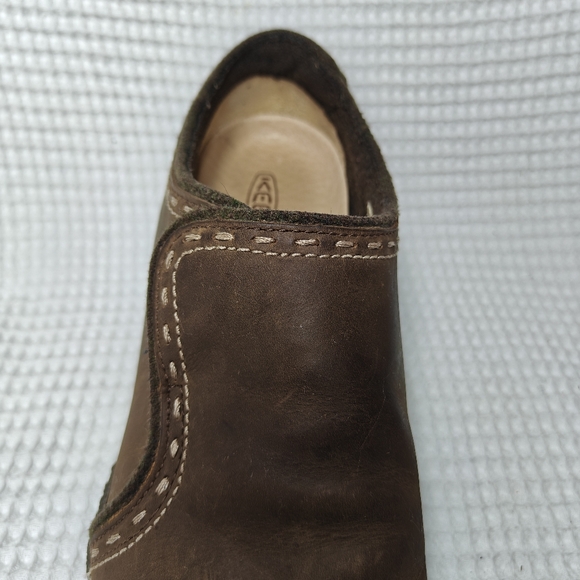 KEEN Clog Loafer Brown Leather Casual Leather Slip On Womens Shoe Size 7.5 - Picture 4 of 9